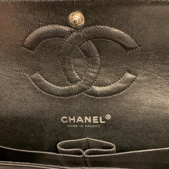 CHANEL 🖤 RARE Black White Tweed Sequins Houndstooth Quilted 2.55 Double Flap Bag - Picture 15 of 16